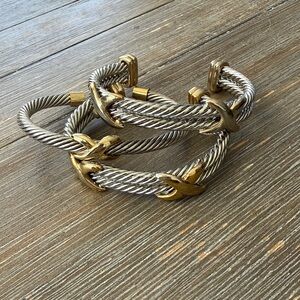 Gold and Silver Cable Bracelets